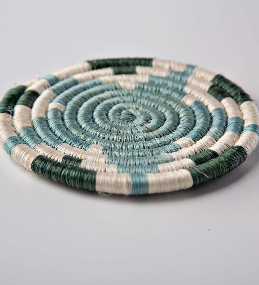 Rwandan Woven Coasters Sand, Set of 4
