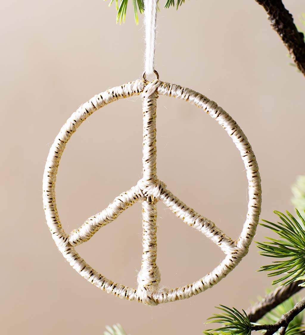 Yarn Wrapped Peace Ornament