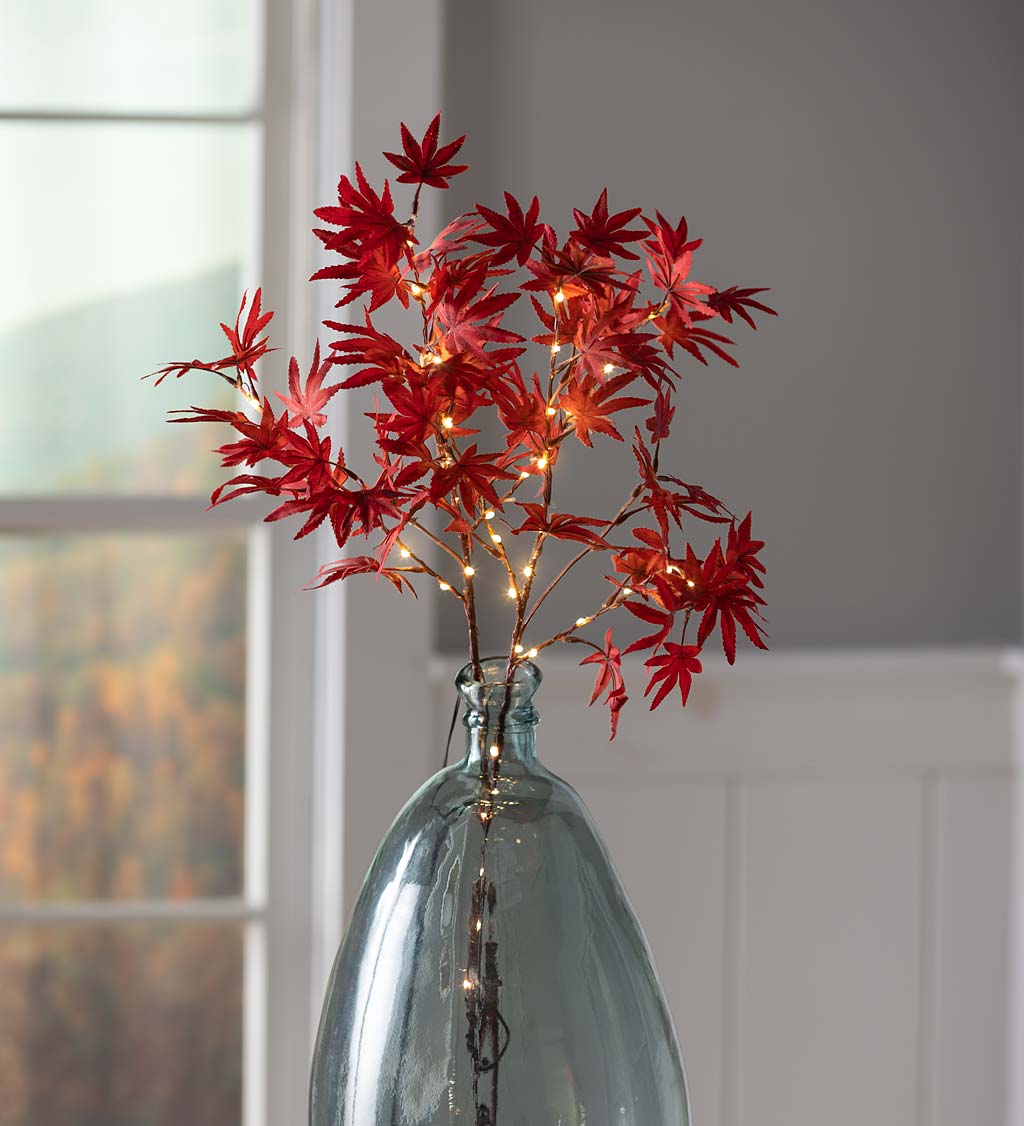 Indoor/Outdoor Lighted Japanese Maple Tree Connected Branches, Set of 2