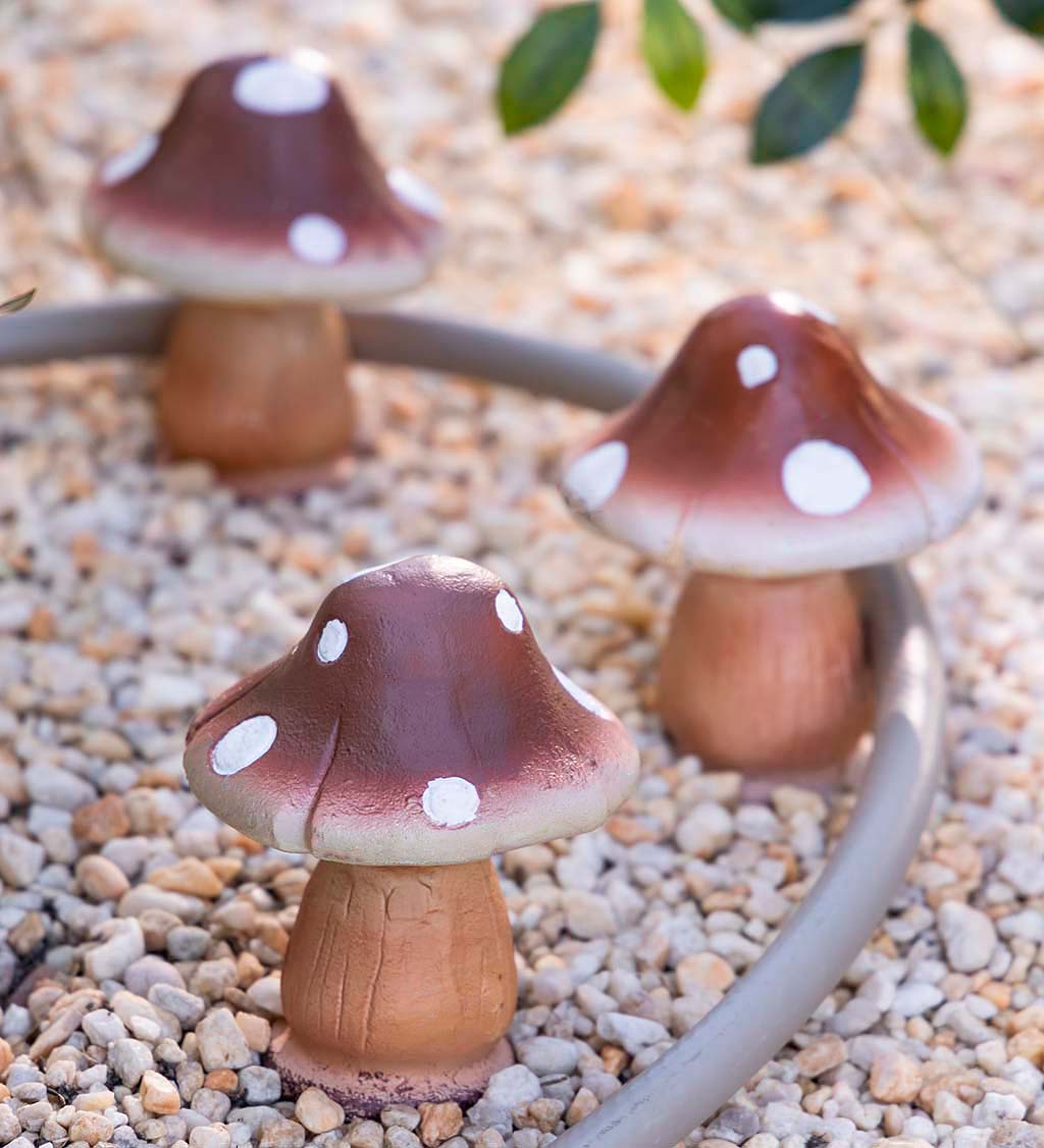 Iron Mushroom Hose Guides, Set of 3