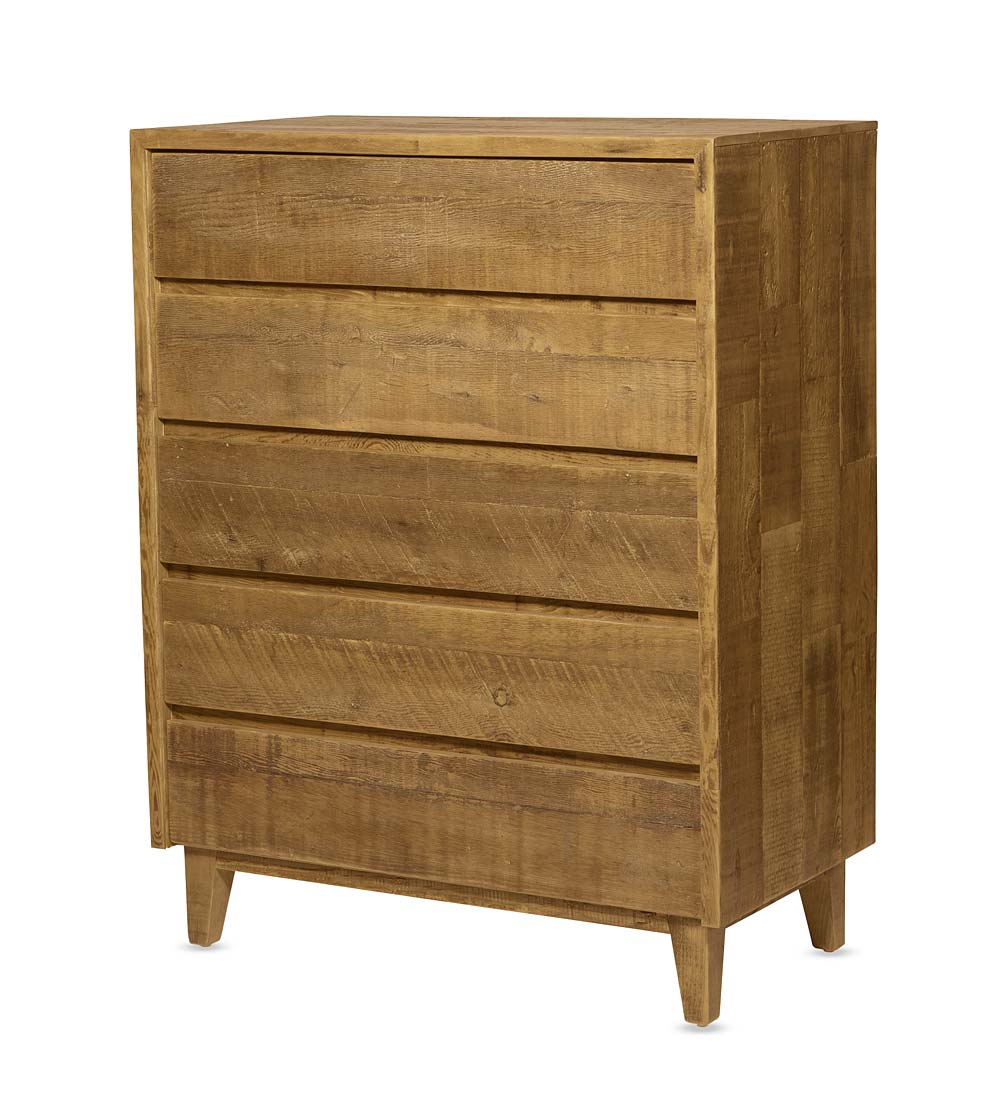 Vintage Fir Modern Century Reclaimed Wood 5 Drawer Dresser