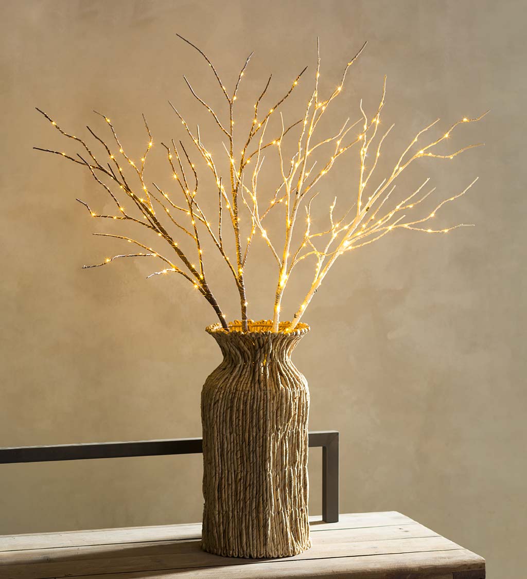 Set of 2 Connected Indoor/Outdoor Lighted Birch Branches
