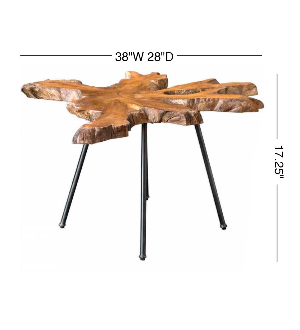 Kravitz Teak Wood Slice Coffee Table