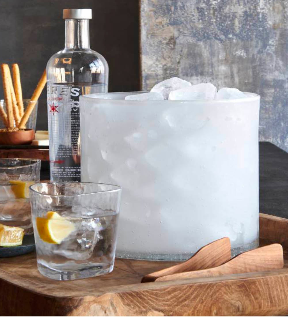 Glacier Frosted Glass Ice Bucket