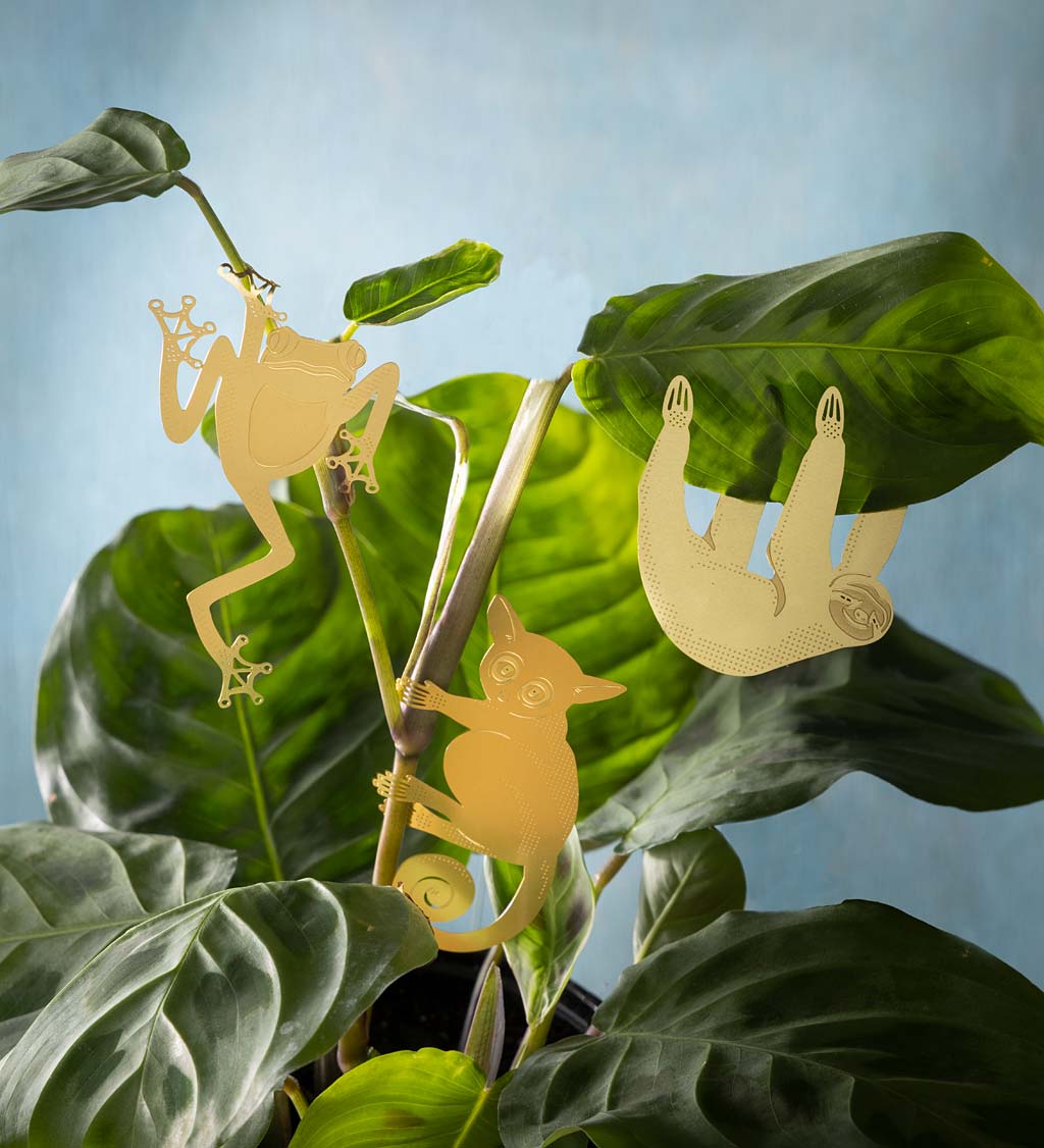 Brass Plant Pals Hanging Animals, Set of 3 | VivaTerra
