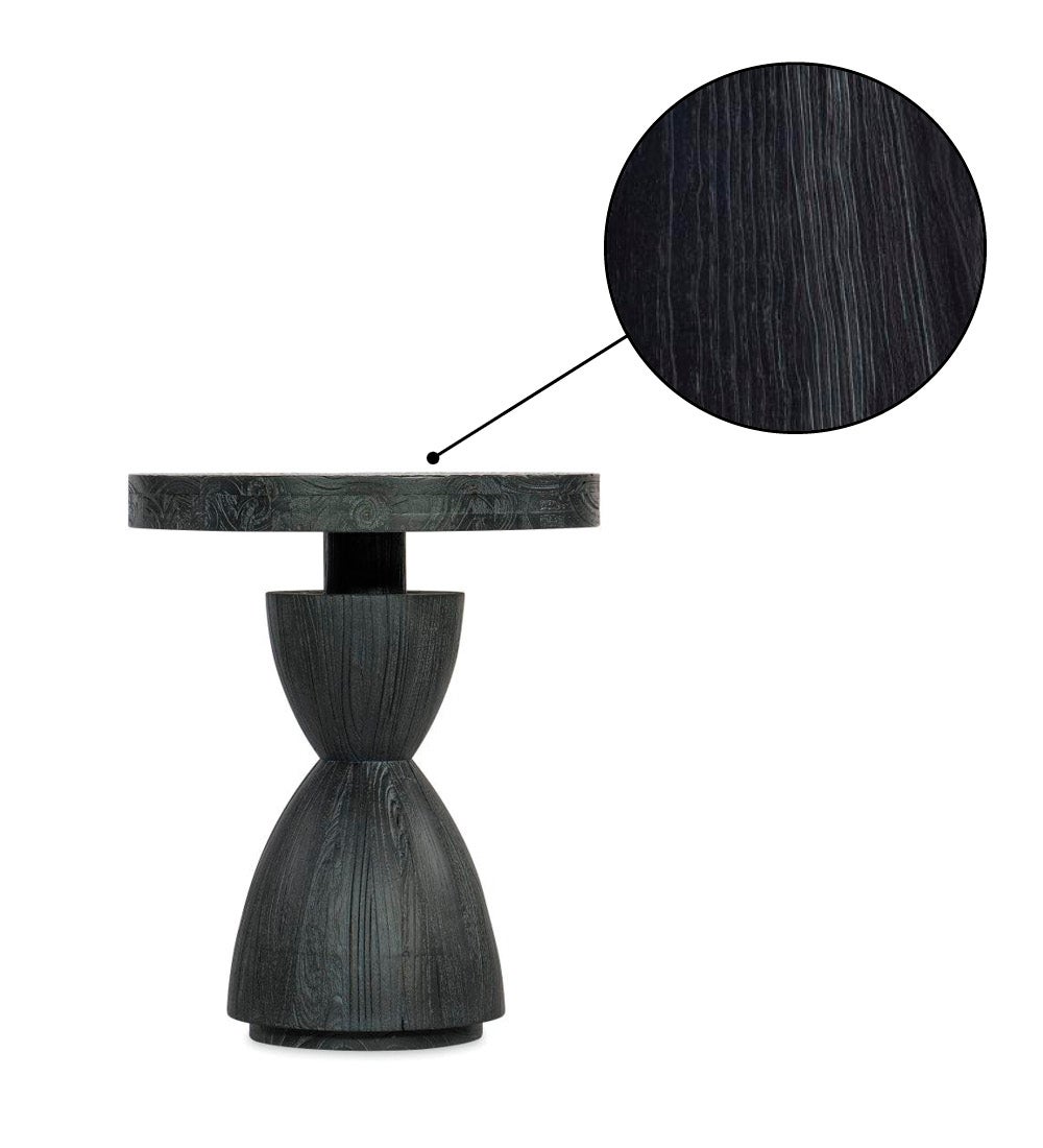 Black Hourglass Pedestal Table