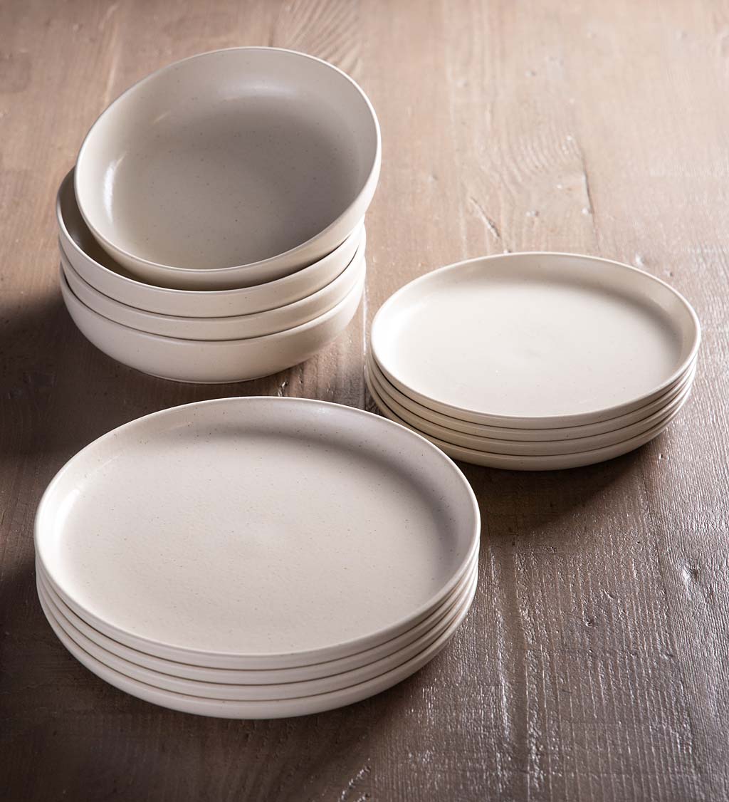 Pacifica Dinnerware Set with Pasta Bowls, Set of 12