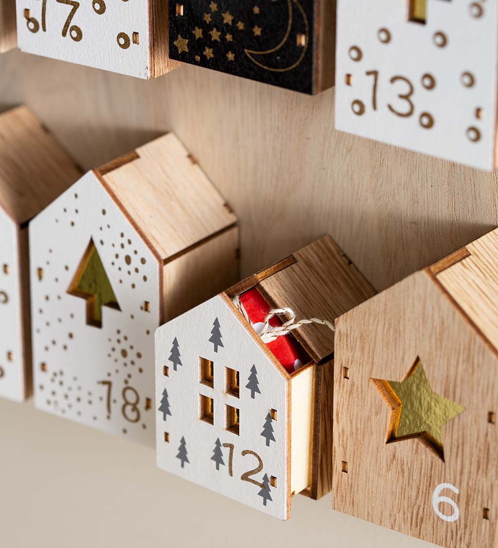 Village Wooden Houses Advent Calendar
