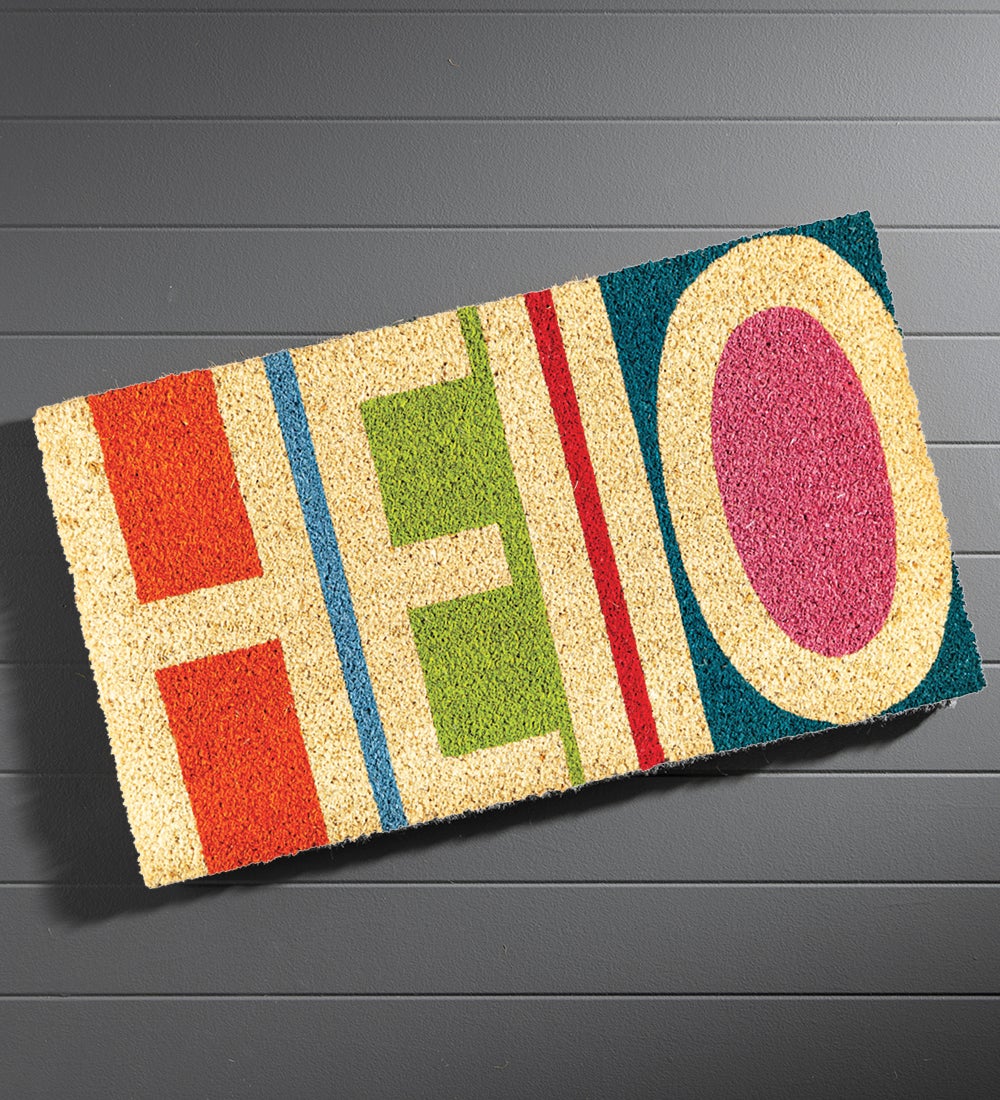 Colorful Hello Coir Doormat
