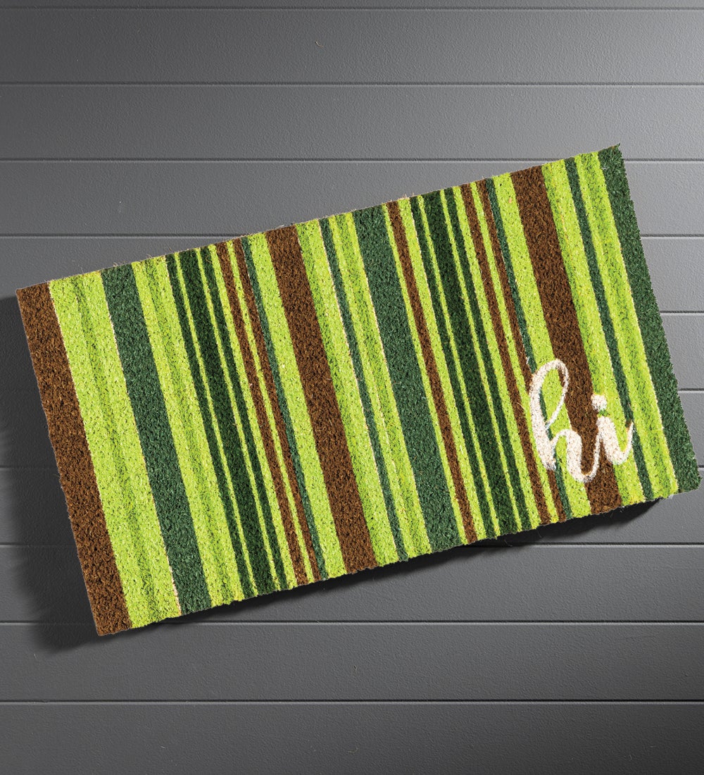 Greenery Stripes Coir Doormat