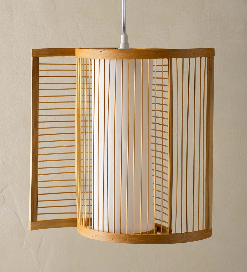 Bamboo Hanging Pendant Light with Sides