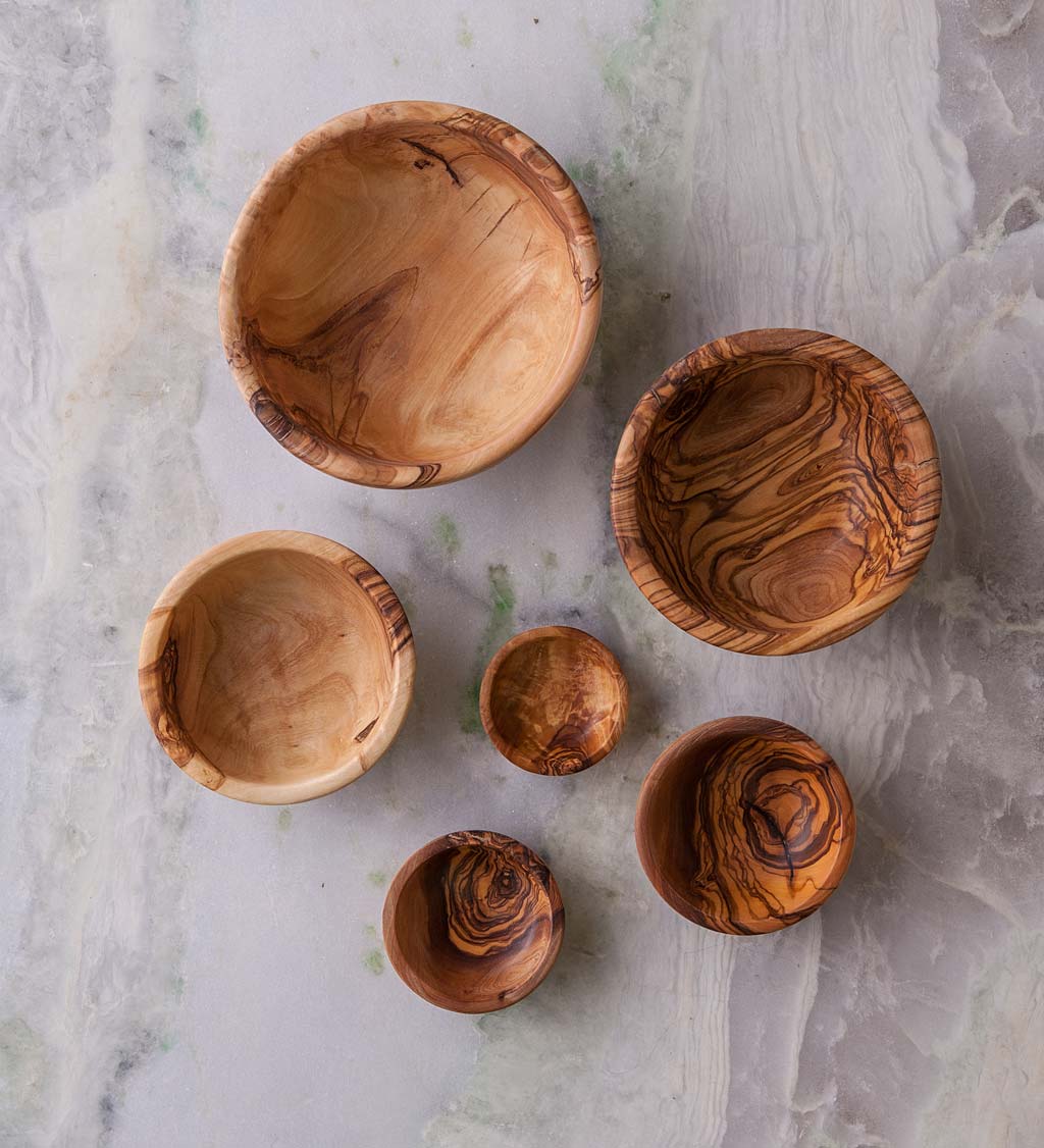 Olive Wood Set of 6 Nesting Bowls