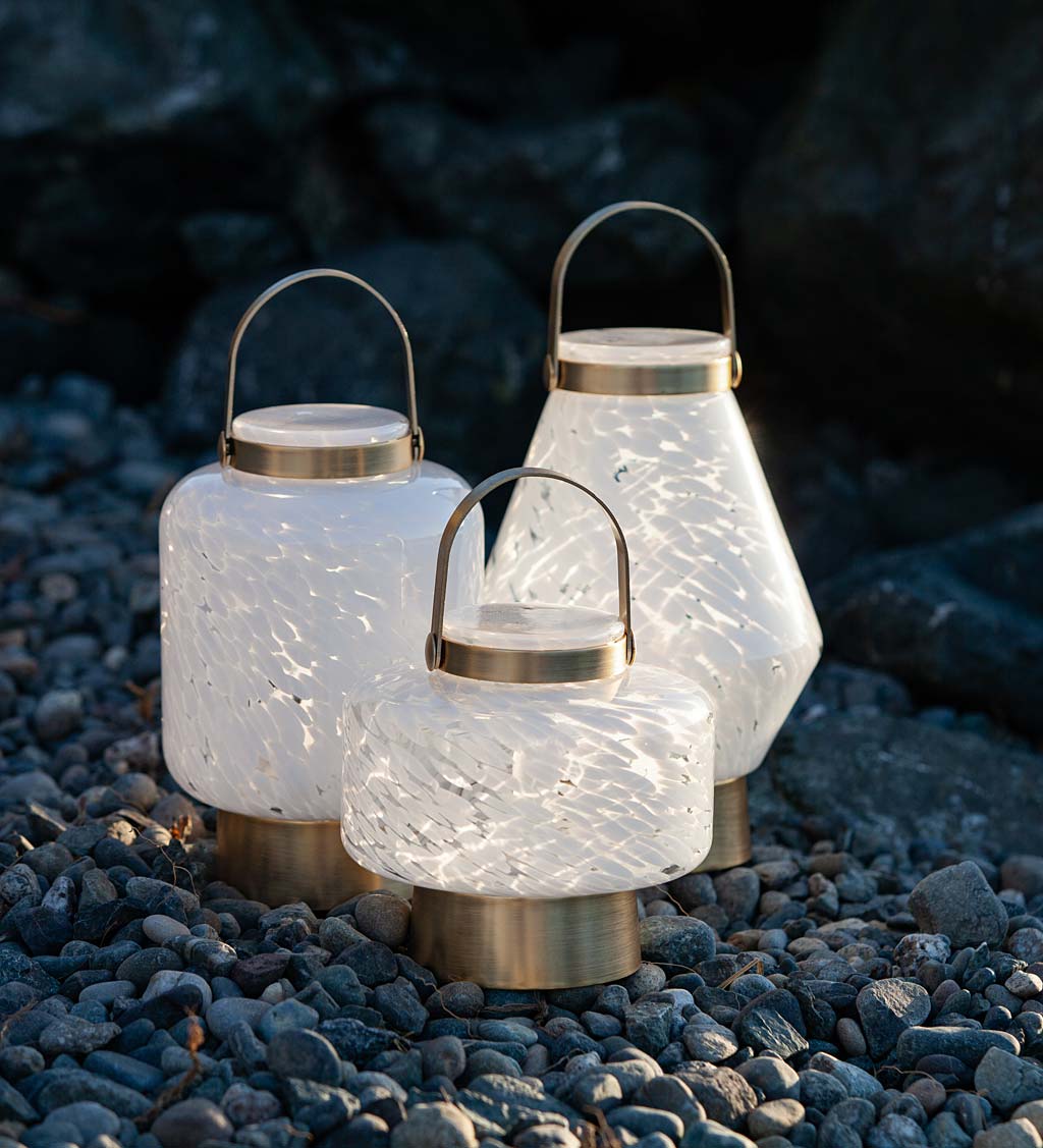 Rechargeable Hand-Blown Glass Lightkeeper Lanterns