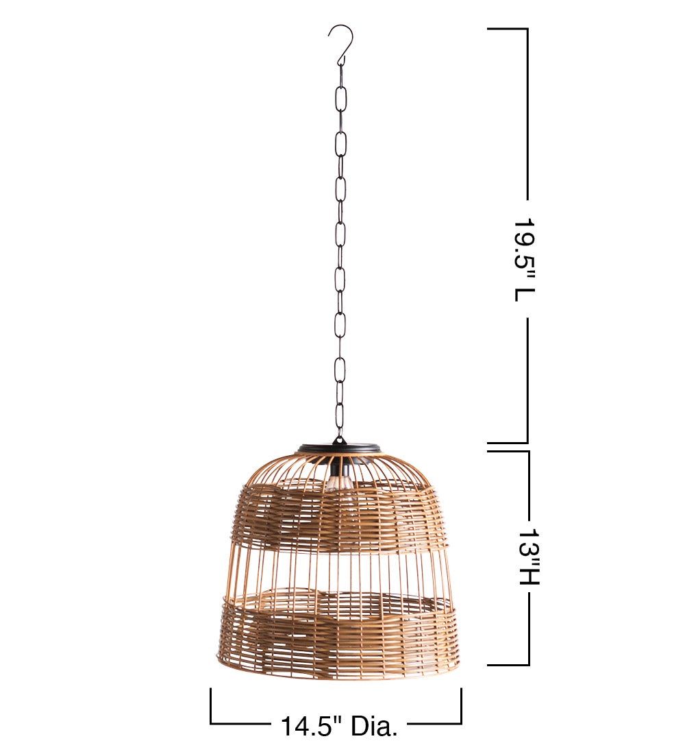 All-Weather Wicker Solar Pendant Lamp Collection