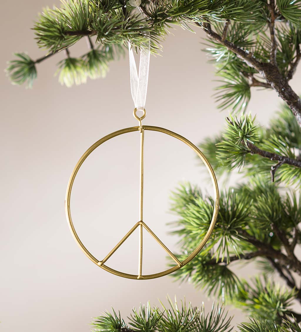Brass Peace Ornament, 4"