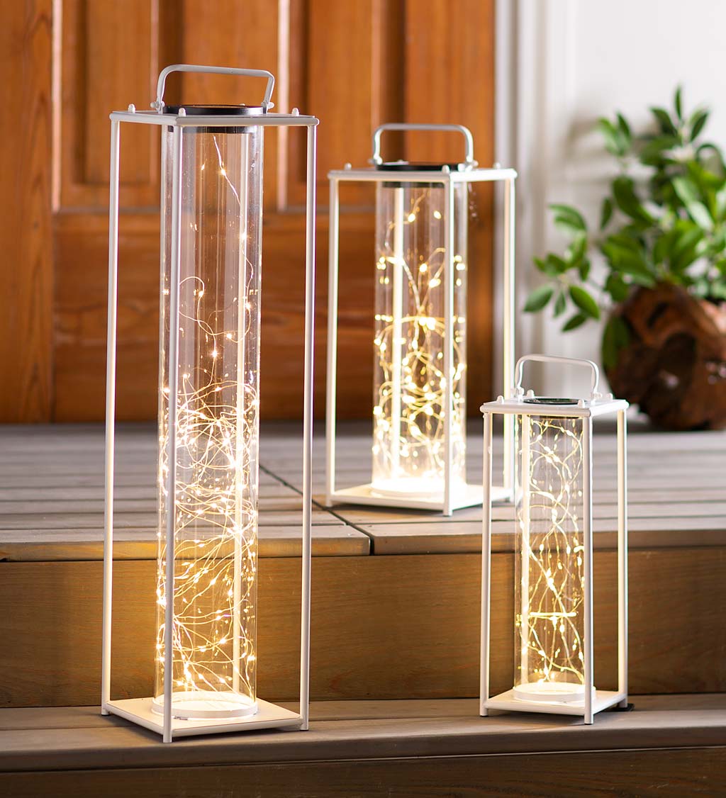 All-Weather Firefly Solar-Lighted Lanterns