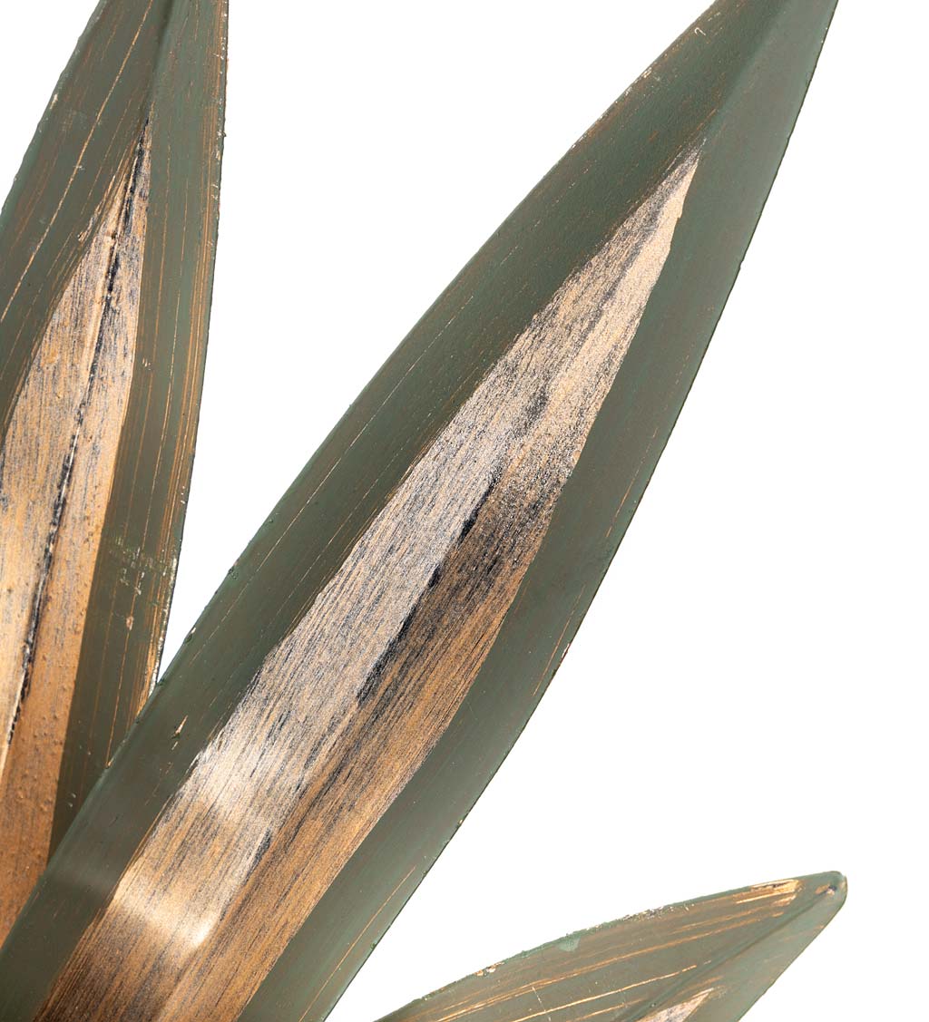 Solar-Powered Metal Agave Garden Stake Collection