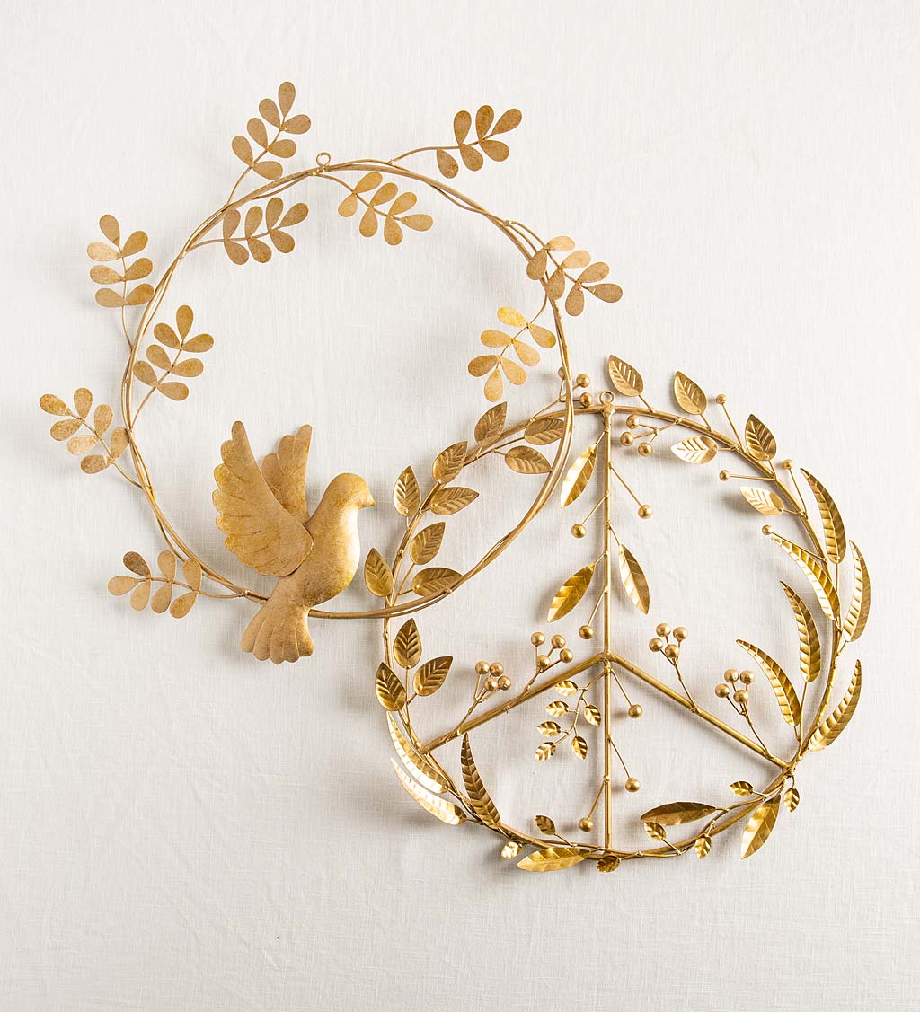 Gold Leaf Peace Wreath