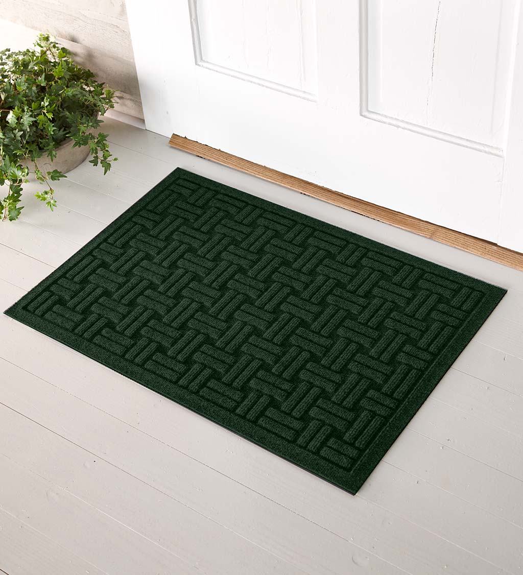 Basket Weave Recycled Waterhog Doormat