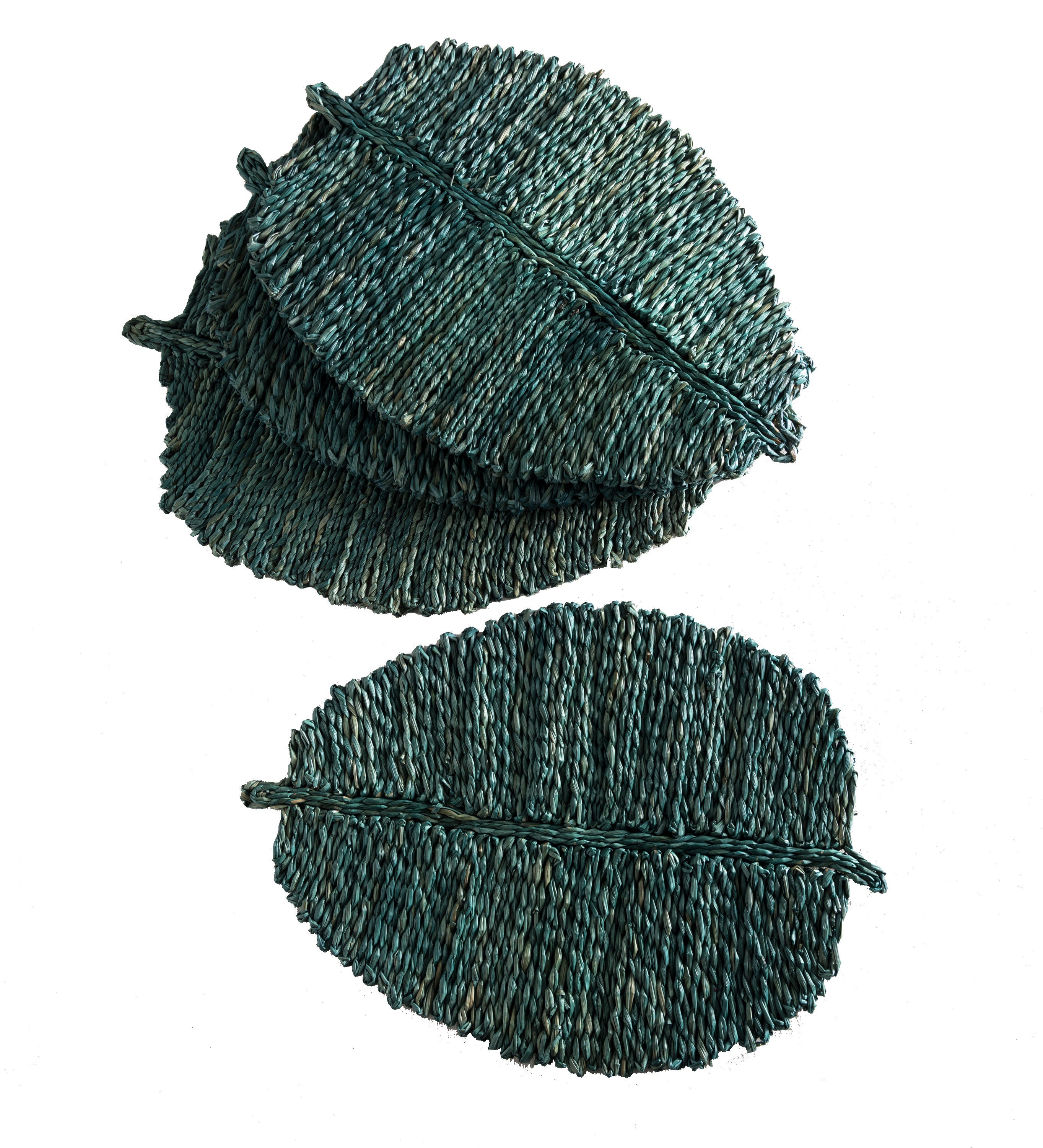 Hand-Woven Leaf Shaped Seagrass Placemats, Set of 4 swatch image