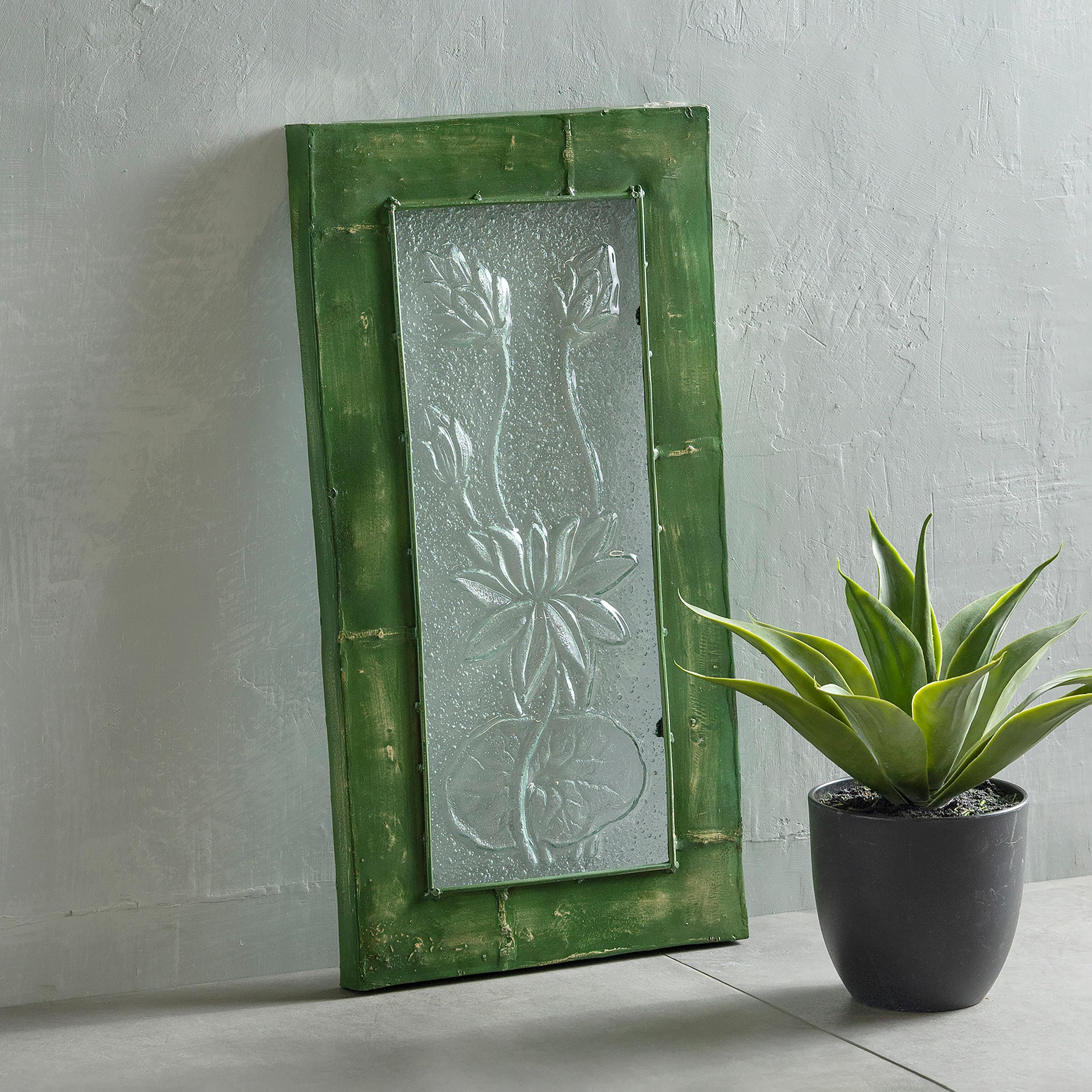 Recycled Glass Lotus Flower Wall Art