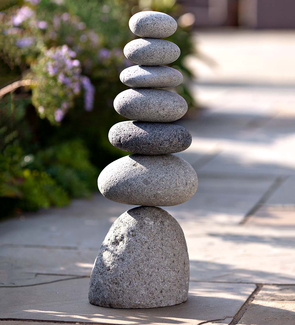 Large Seven-Stone Cairn Outdoor Sculpture
