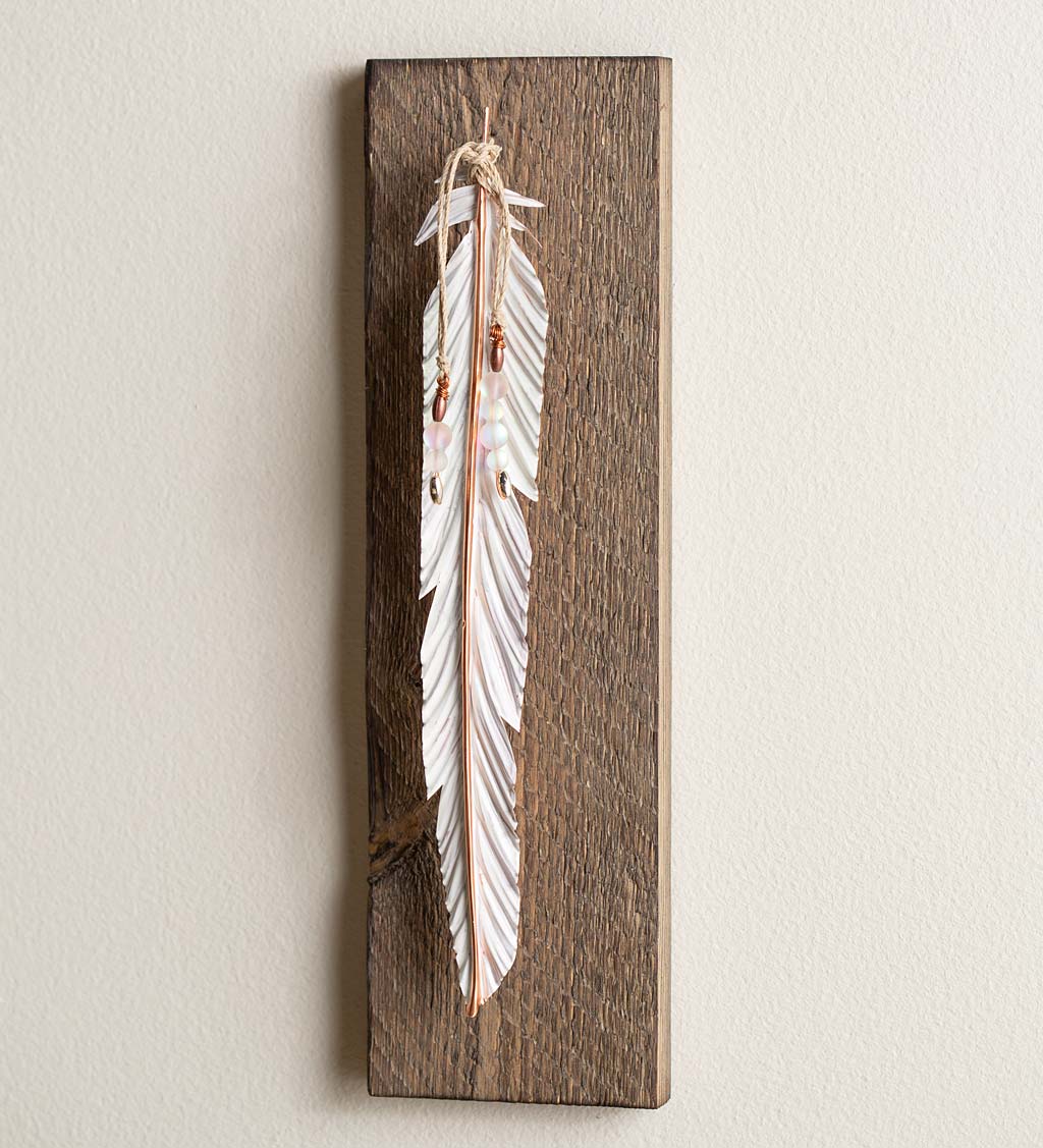 Metal Feather and Birthstone Wall Art
