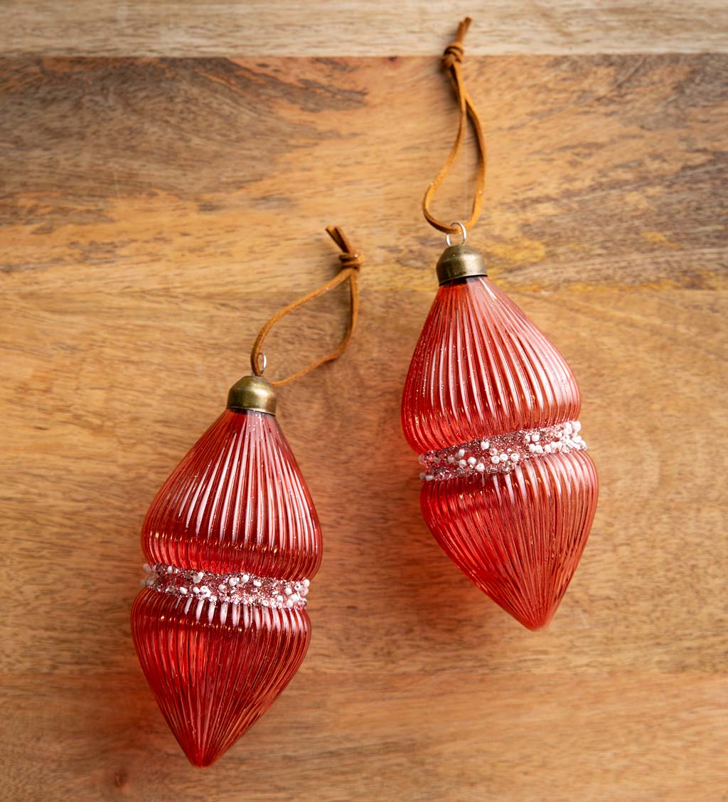 Glass and Bead Ornaments, Set of 2