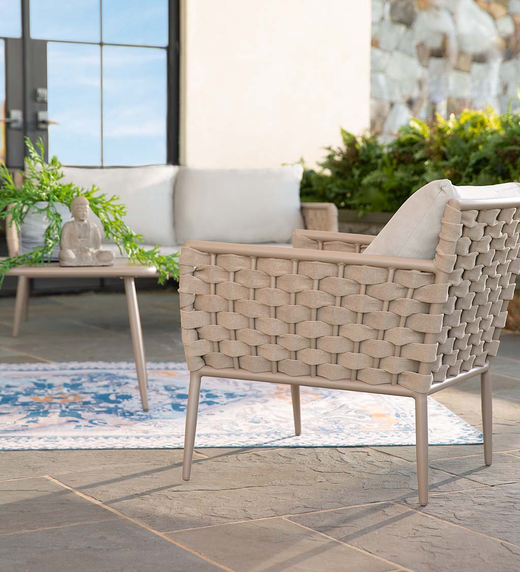 4-Piece Basket Weave Outdoor Furniture Set