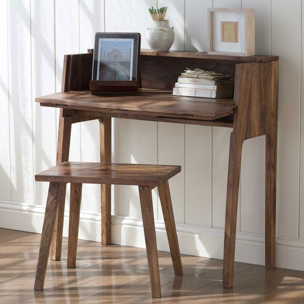 Foldaway Console Desk and Set-Me-Down-Anywhere Stool