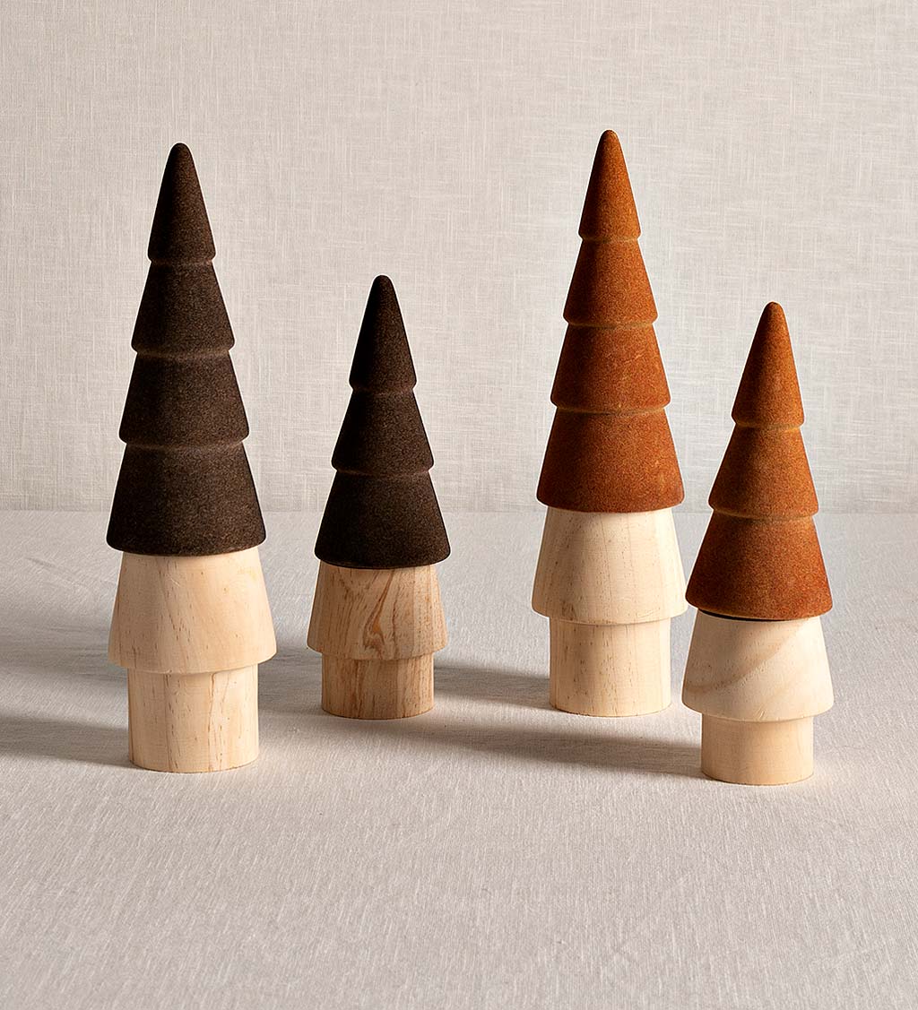 Velvet Dipped Wood Turned Tree Collection