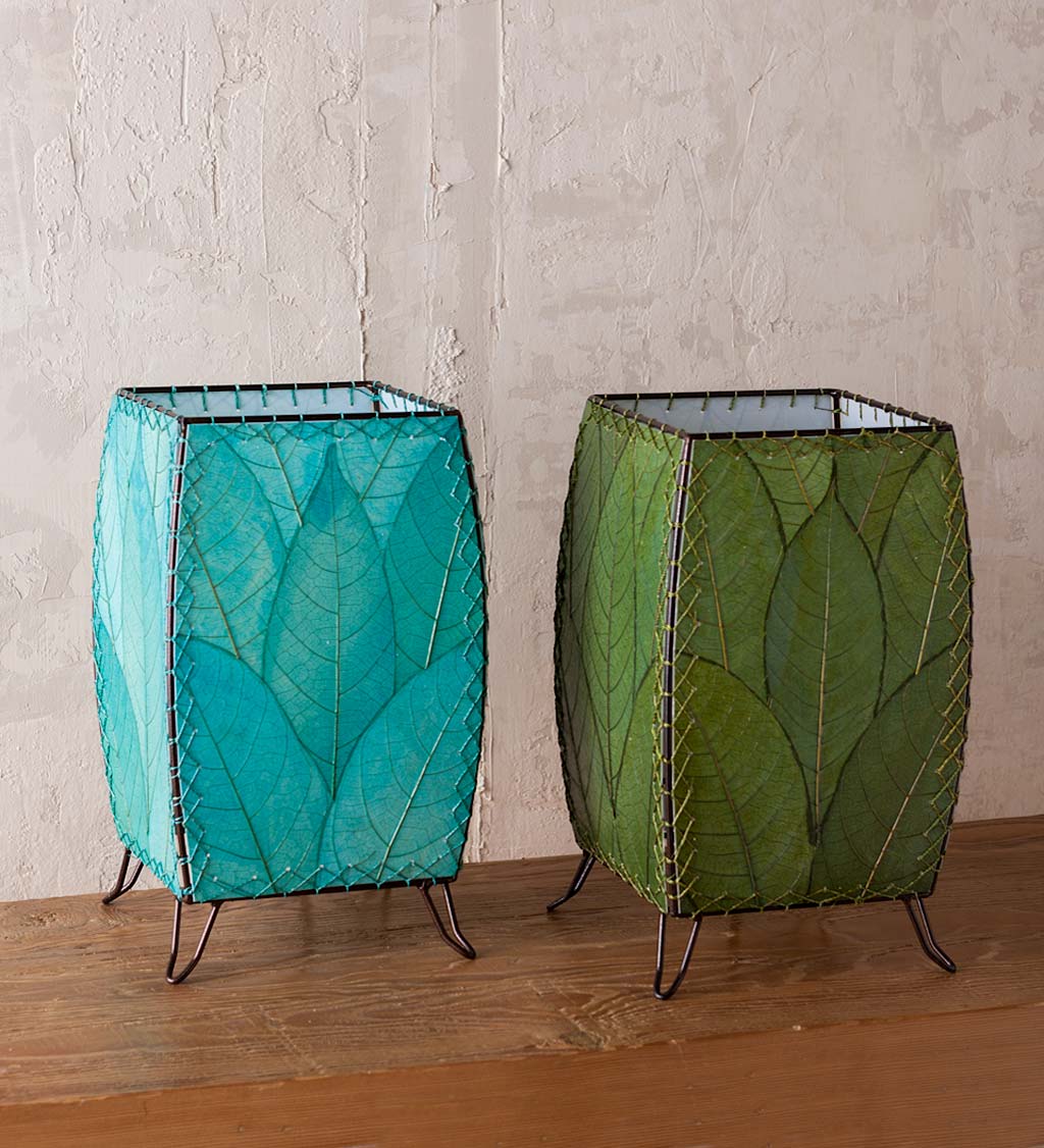 Outdoor/ Indoor Blue Leaf Cube Lamp