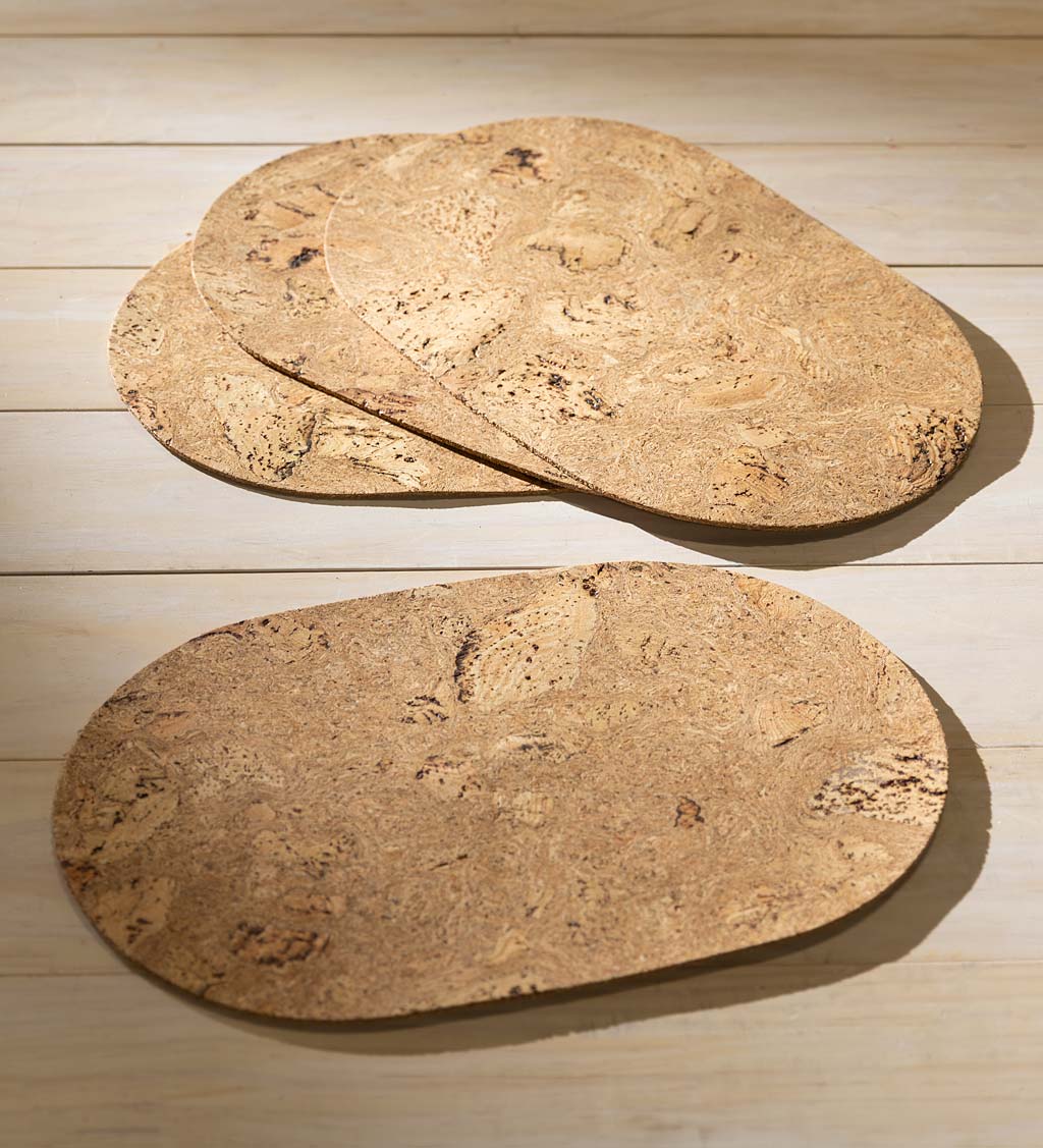 Portuguese Cork Oval Placemats, Set of 4
