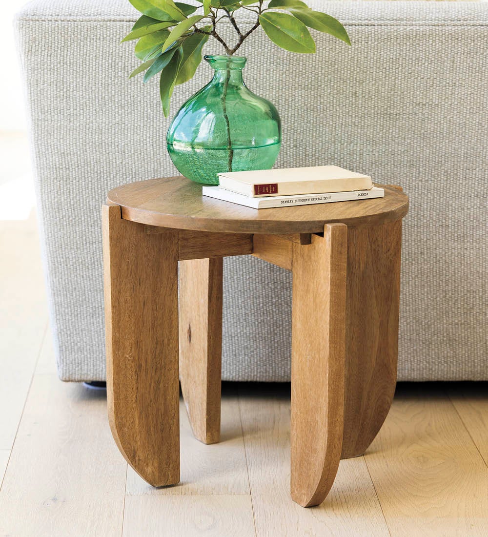 Mango Wood Modern Side Table