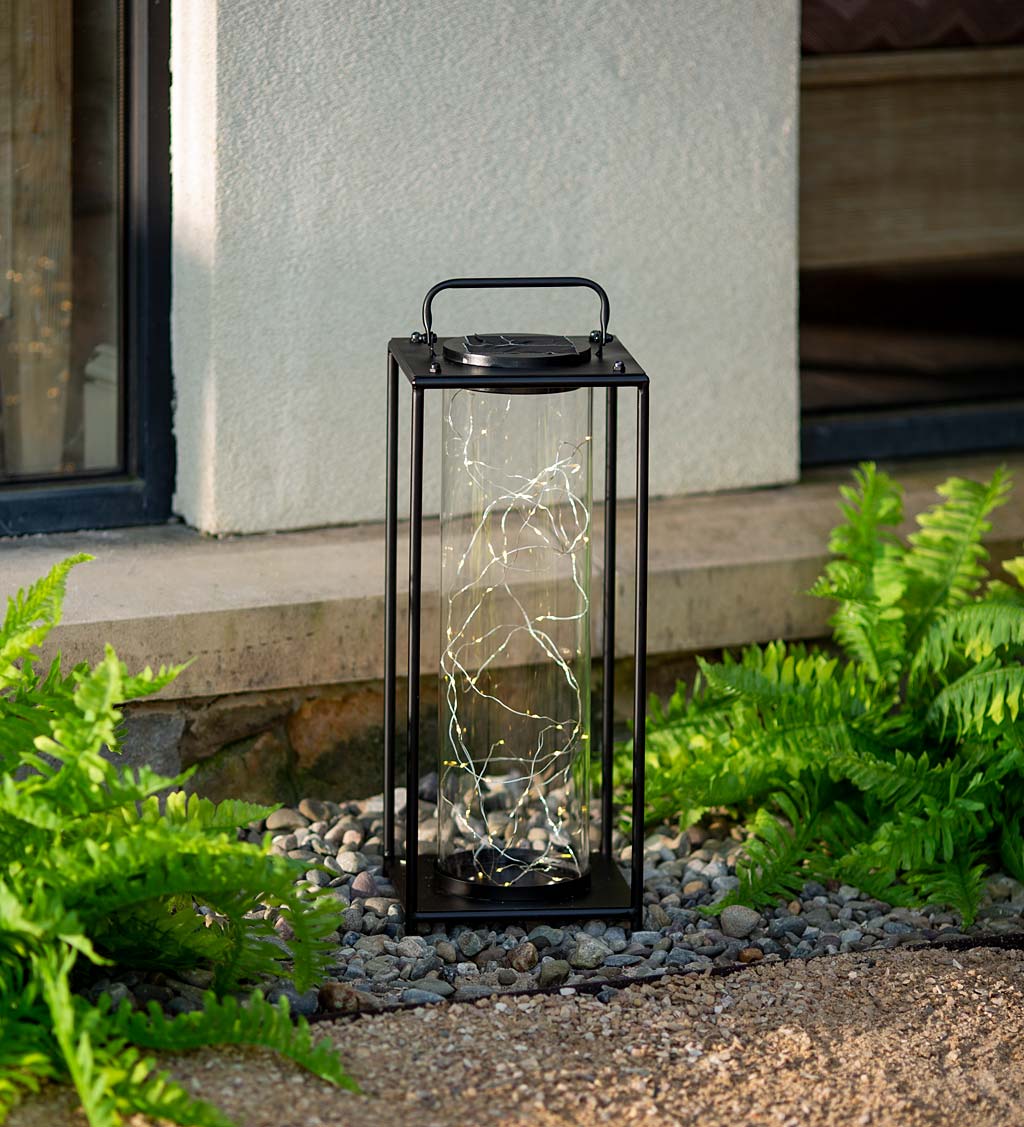 All-Weather Firefly Solar-Lighted Lantern, Medium