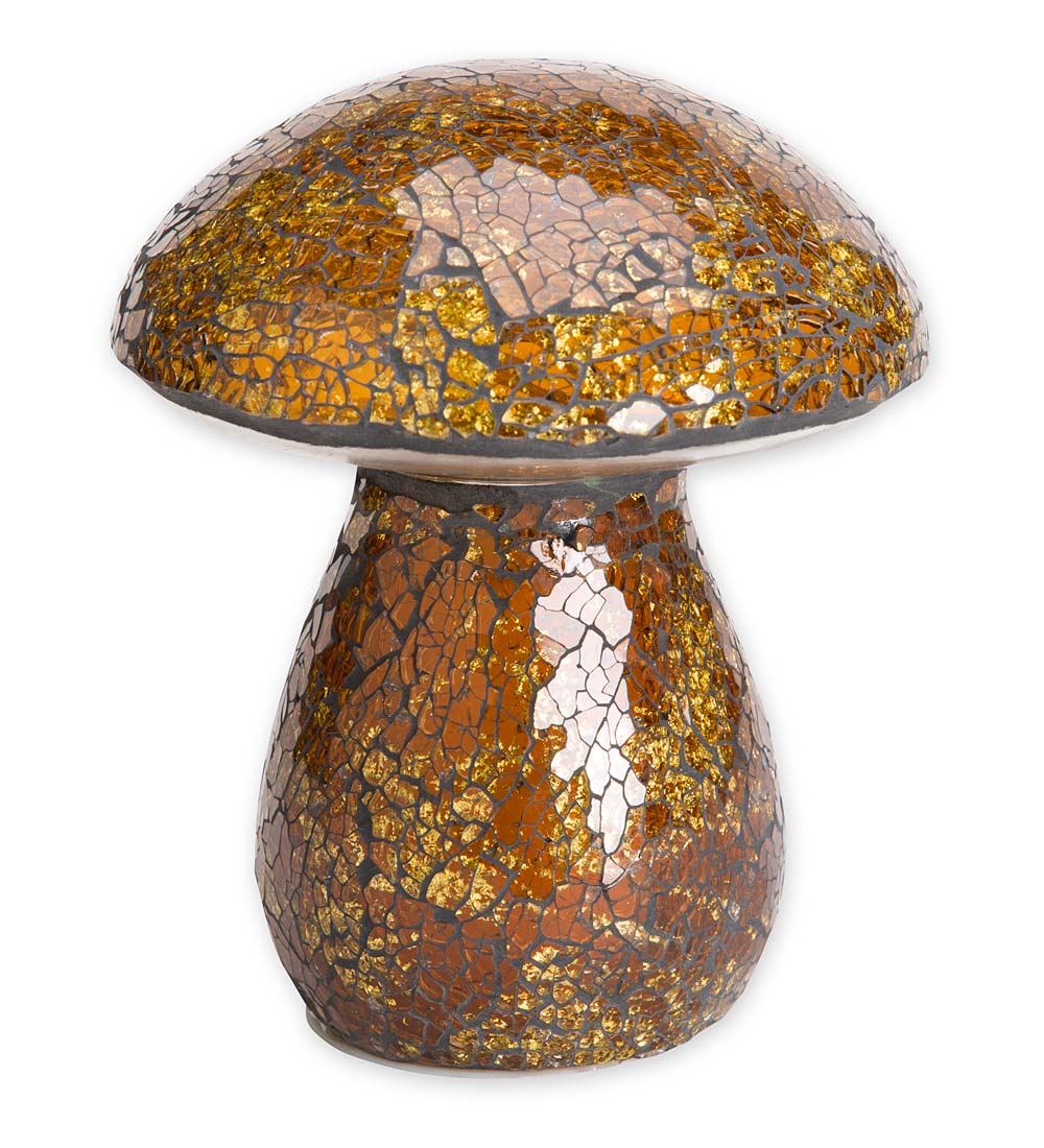 Glass Mosaic Mushroom Lighted Garden Statue swatch image