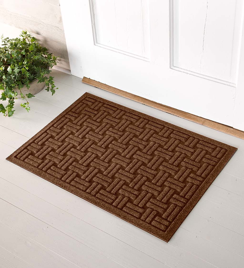 Basket Weave Recycled Waterhog Doormat swatch image