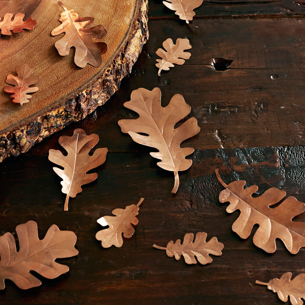 Decorative Mini Copper Leaves Set
