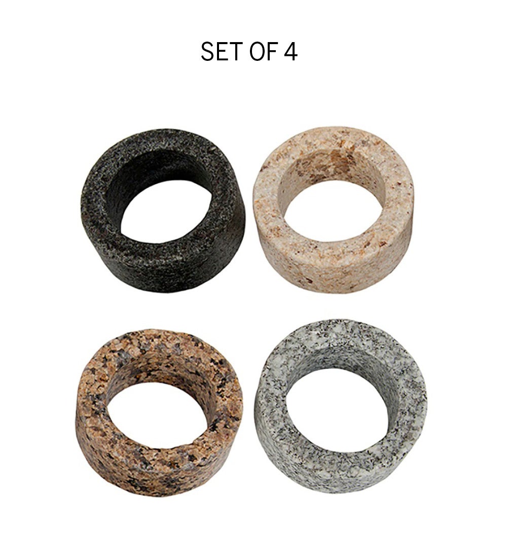 Granite Napkin Rings, Set of 4