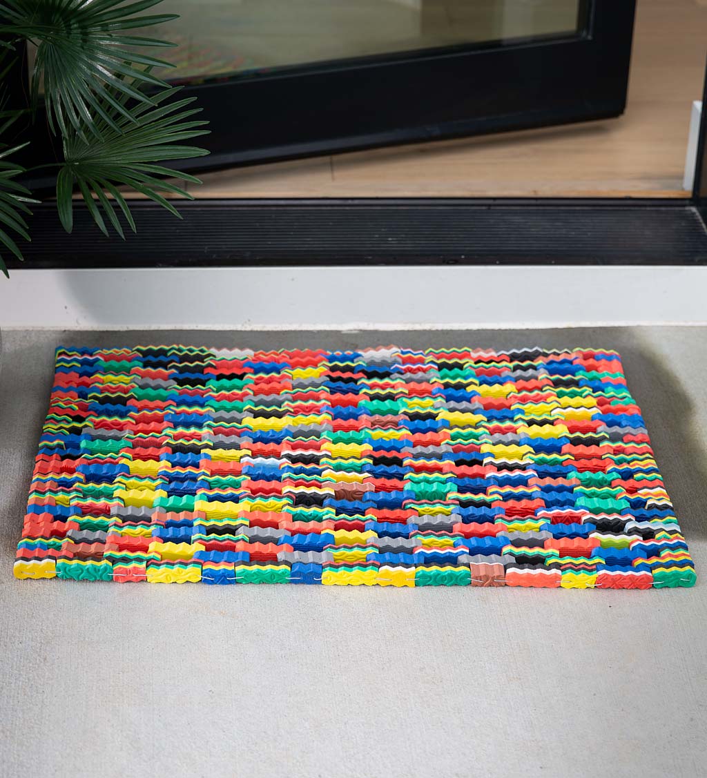 Recycled Multi-colored Flip Flop Mat