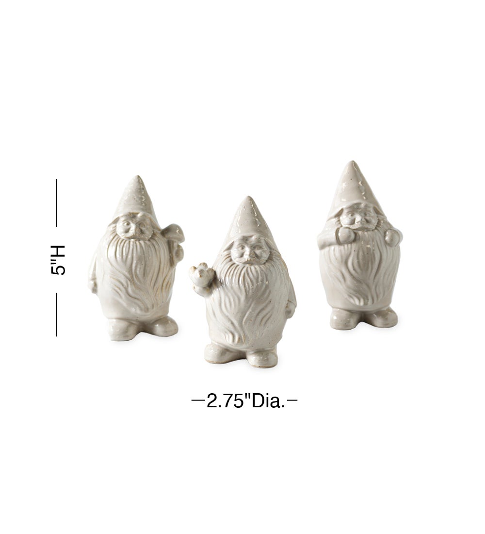 Ceramic Gnomes, Set of 3