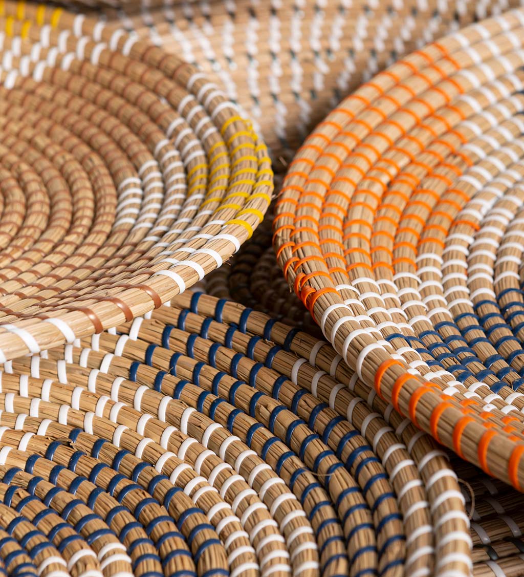 Geometric Woven Wall Baskets, Set of 5