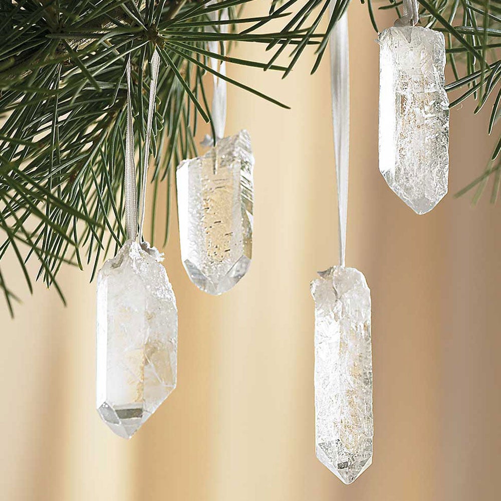 Quartz Crystal Ornaments, Set of 12