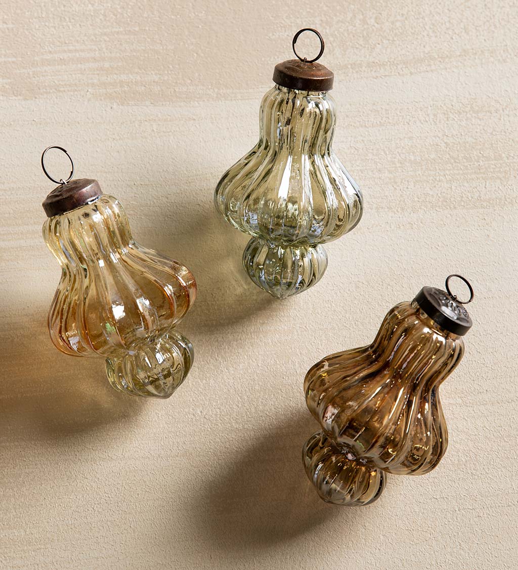 Metallic Glass Bauble Ornaments