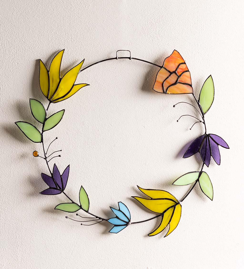 Stained Glass Floral Wreath