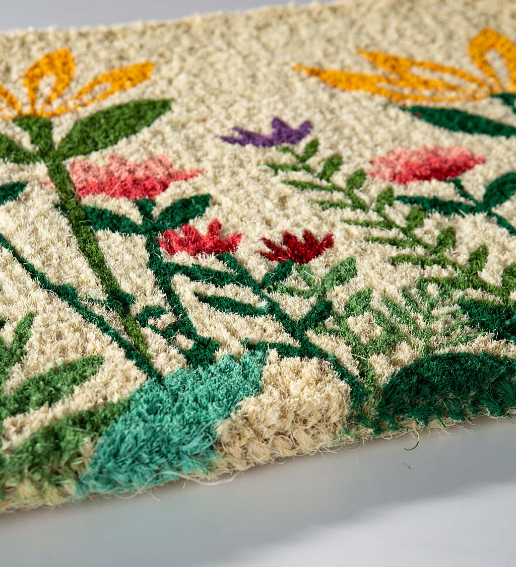 Wildflower Garden Natural Coir Doormat