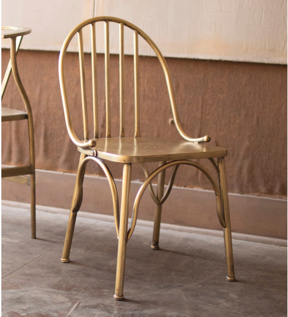 Antique Brass Metal Chair