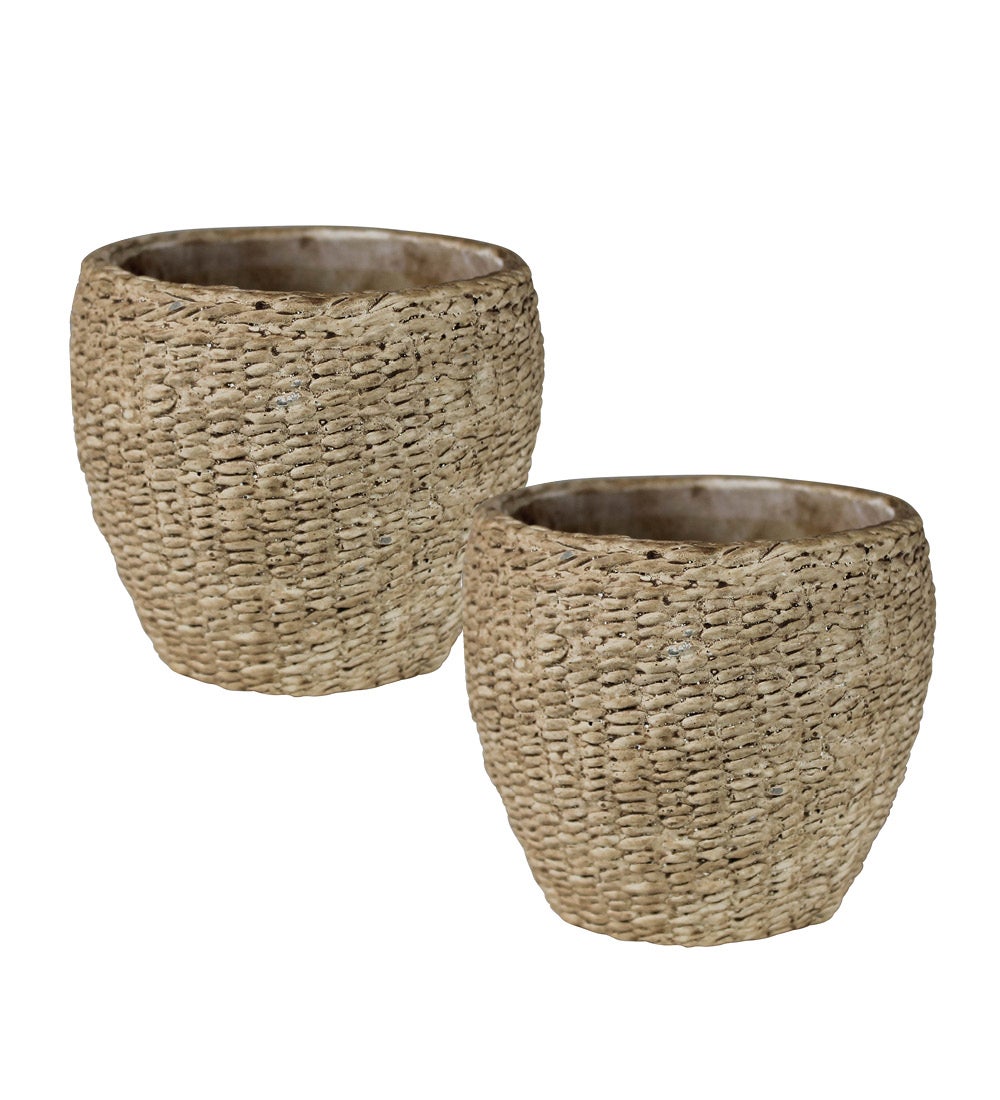 Pedro Cement Basket Cachepot Collection