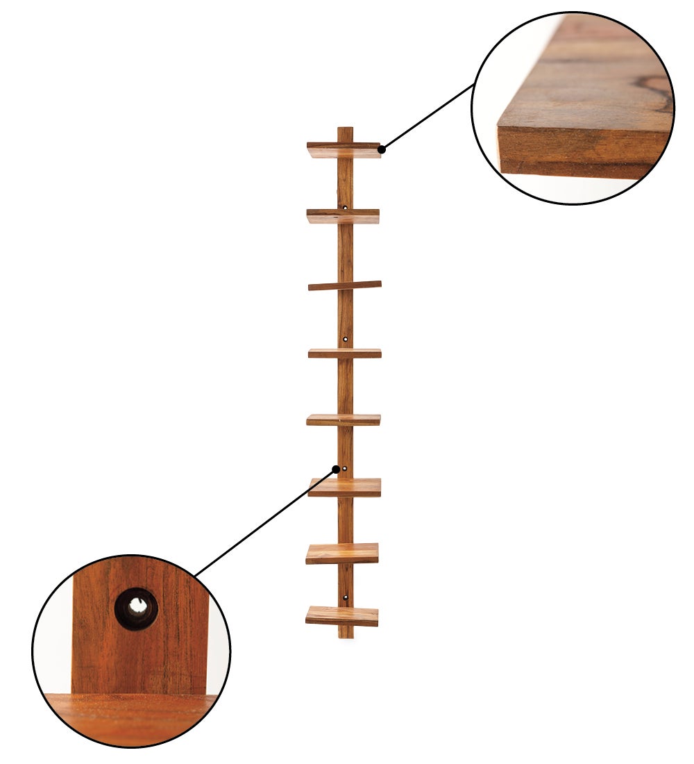 Floating Vertical Wall Shelf, 8-Shelf