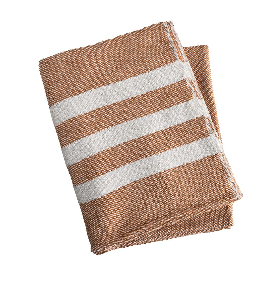 Recycled Cotton Throw, Rust Stripe
